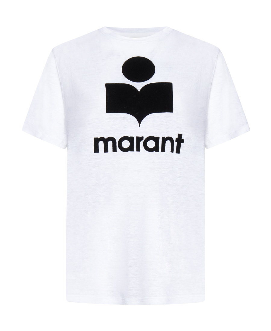 Isabel Marant Étoile Isabel Marant Etoile Zewel T Shirt With Flocked Logo In White