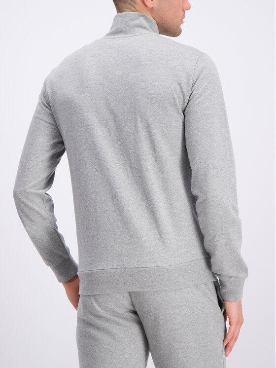 Ea7 Logo Collar Casual Jacket In Gray