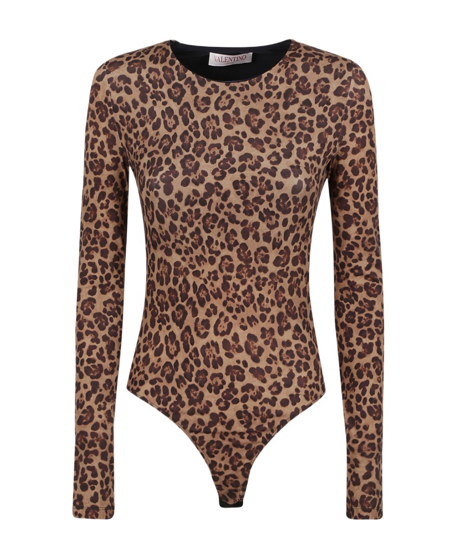 VALENTINO ANIMALIER-PRINT JERSEY BODYSUIT 