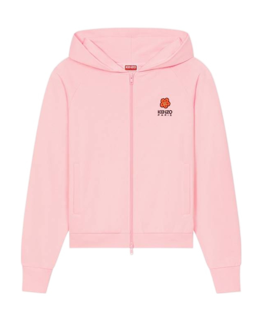 Kenzo Embroidered Tiger Long Sleeve Sweater In Pink