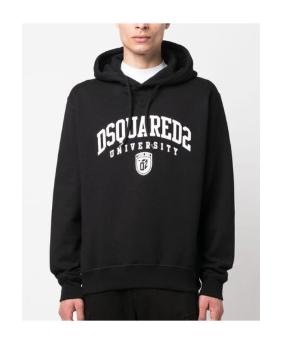 Dsquared2 Cotton Hoodie In Black