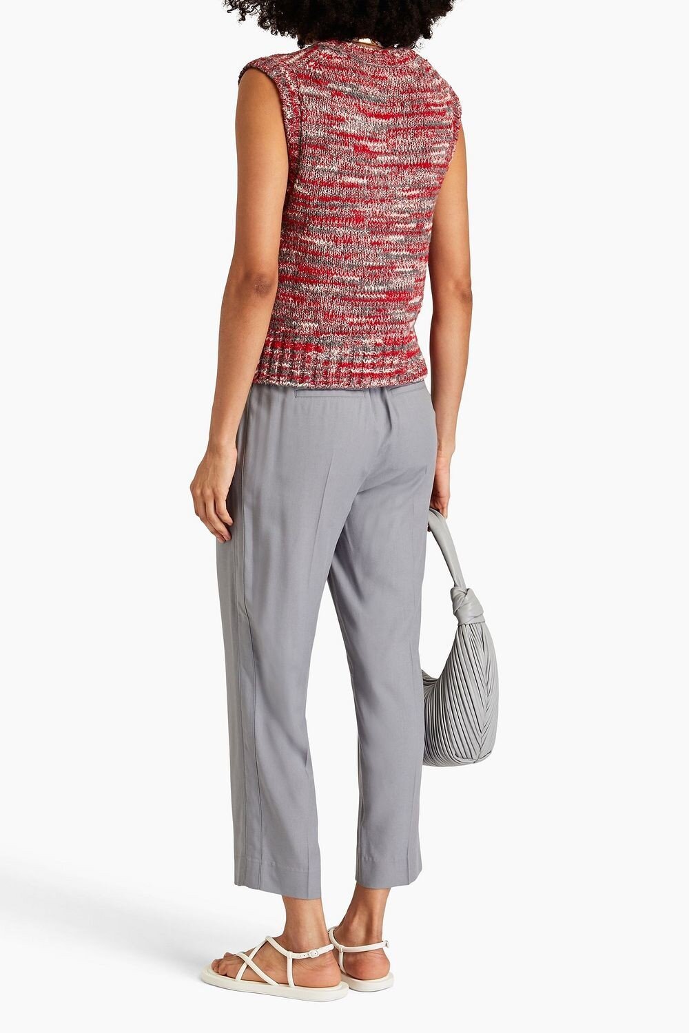 Shop Vince Slip-on Straight Trousers In Gray