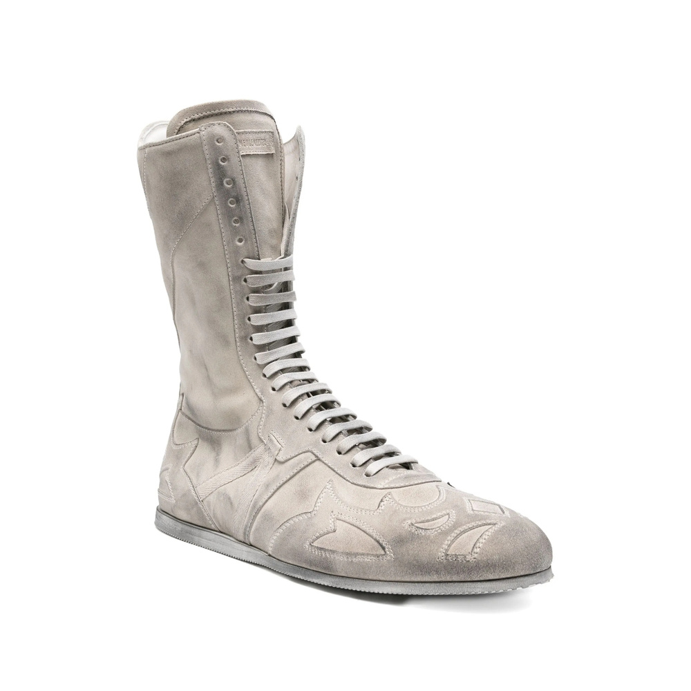 Ann Demeulemeester Round Toe Boots In Gray