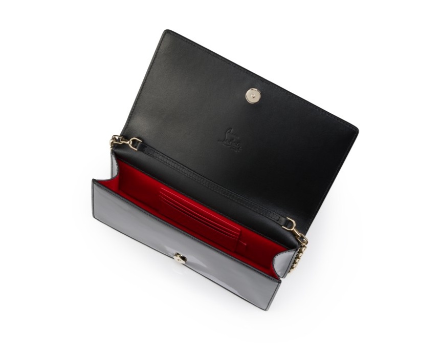 Christian Louboutin Bettina Patent Leather Clutch In Black