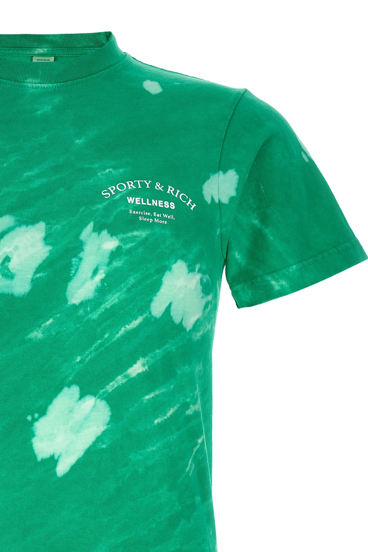 Sporty And Rich Logo-print Abstract-print T-shirt In Green