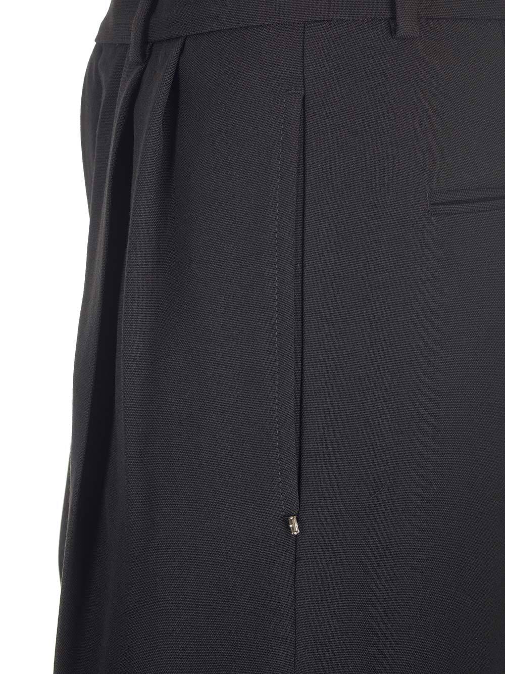 Sportmax Pants In Virgin Wool Blend In Black