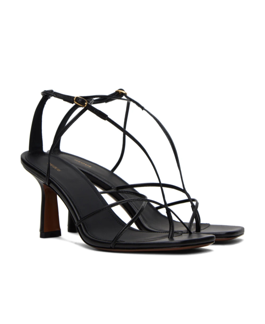 Neous Alphard Pin Buckle High-heeled Sandals In Black