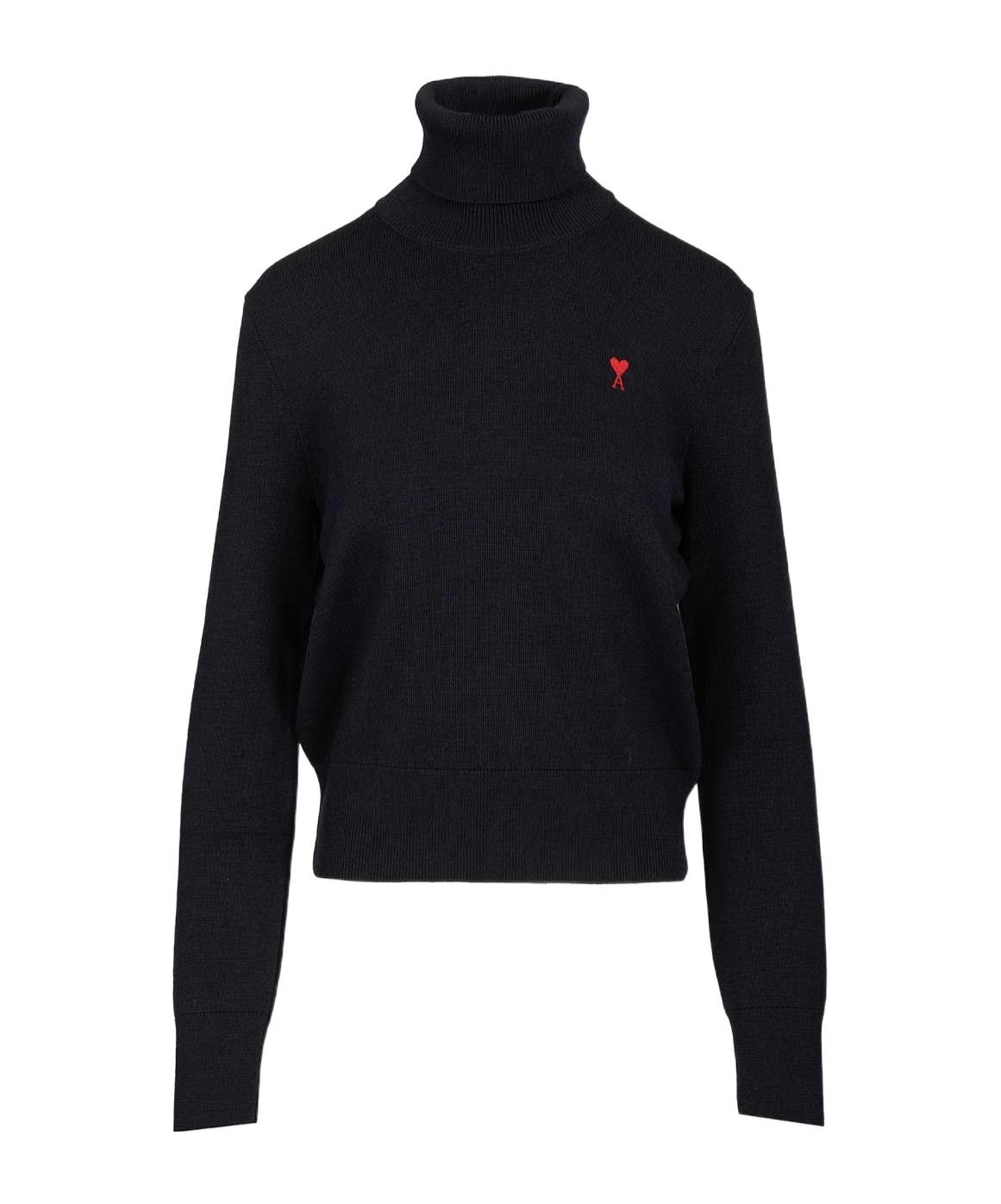 Ami Alexandre Mattiussi Wool Merinos Adc Sweater Knitwear Blue In Black