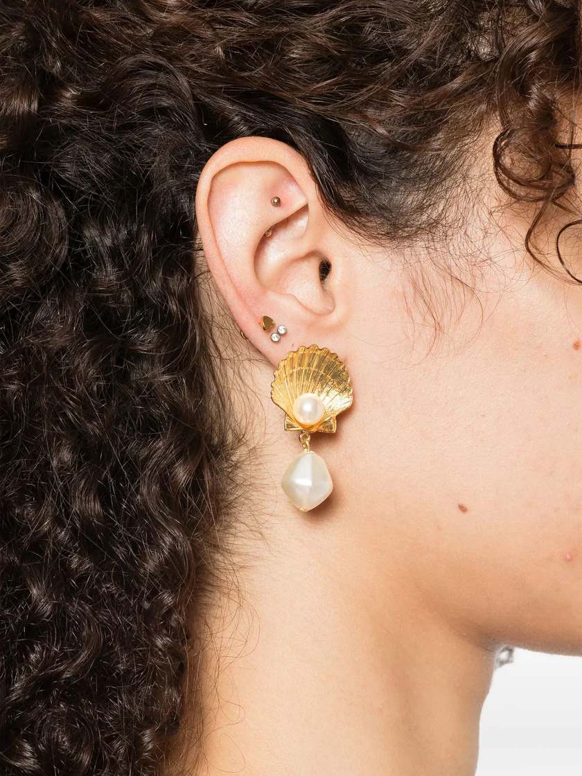 Jennifer Behr Shell-pearl Earrings In Gold