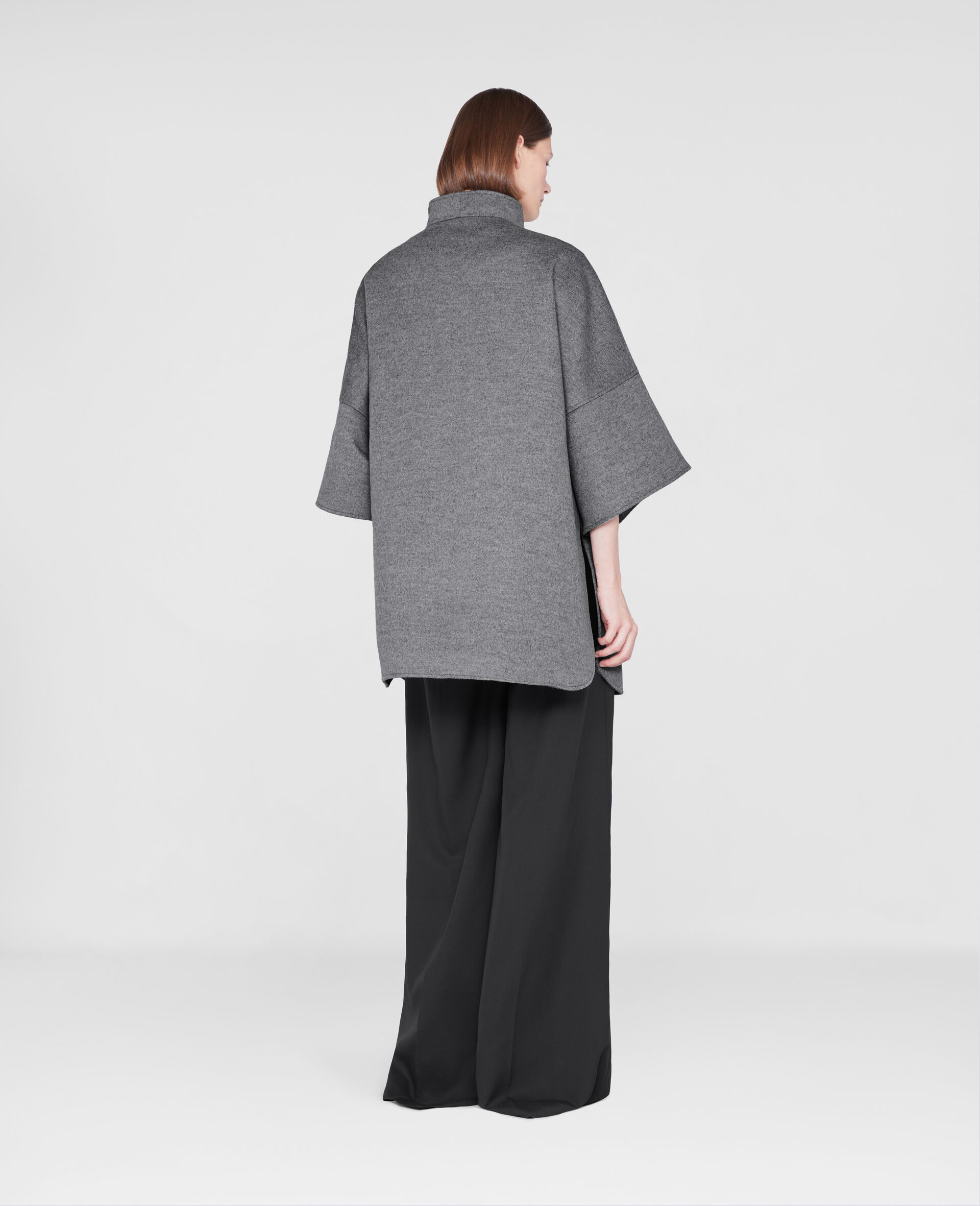 Stella Mccartney High-collar Wool Casual Jacket In Gray
