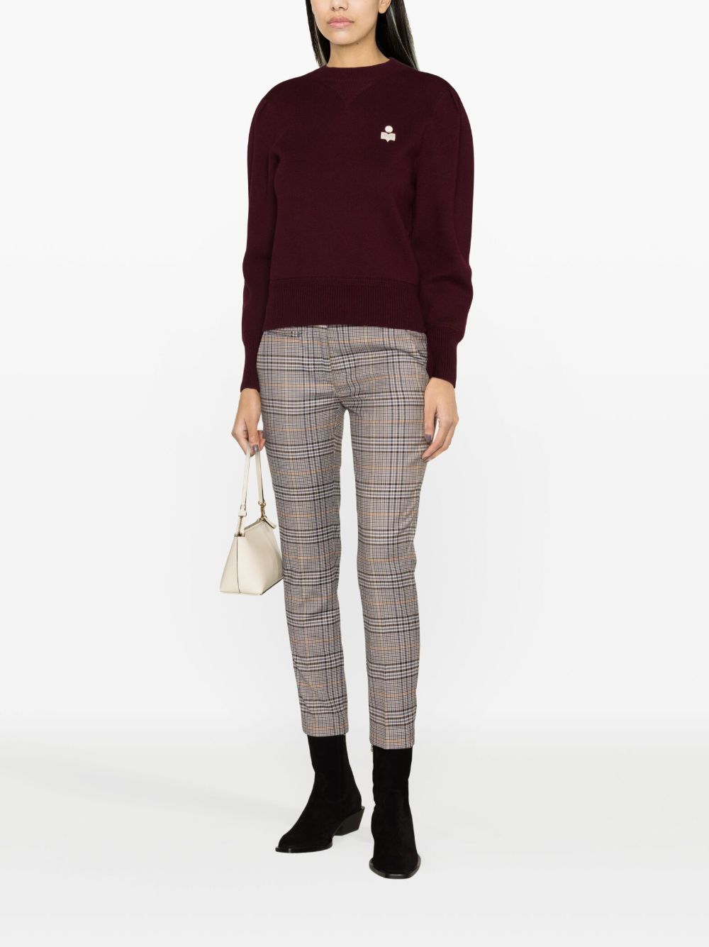 Dondup Prince Of Wales Check Cropped Trousers In Gray