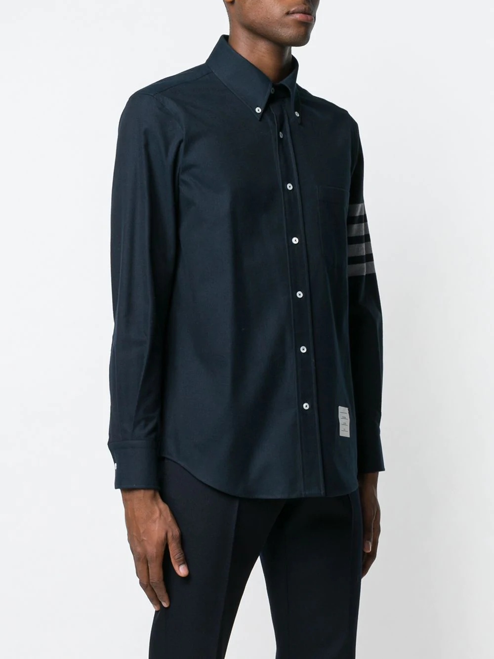 Thom Browne Flannel 4-bar Shirt In Blue
