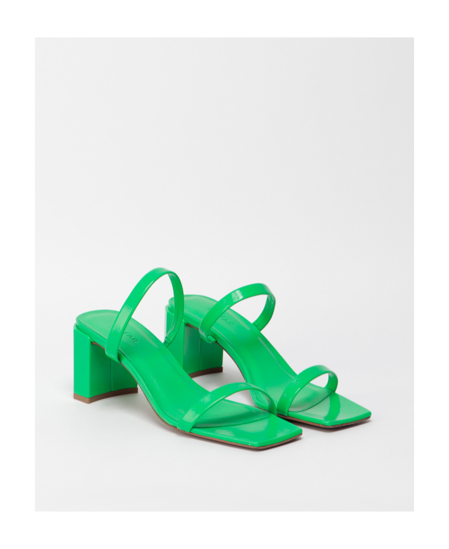 By Far Tanya Double-strap Square-toe Sandals In Green
