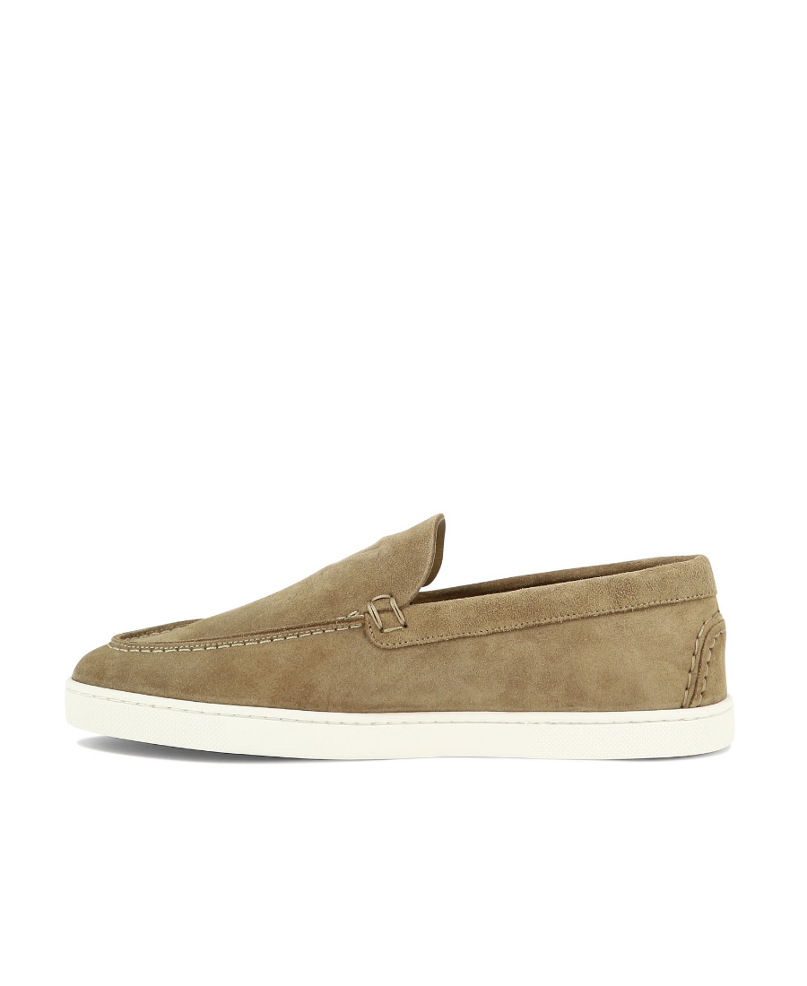 Christian Louboutin Round-toe Suede Loafers In Green