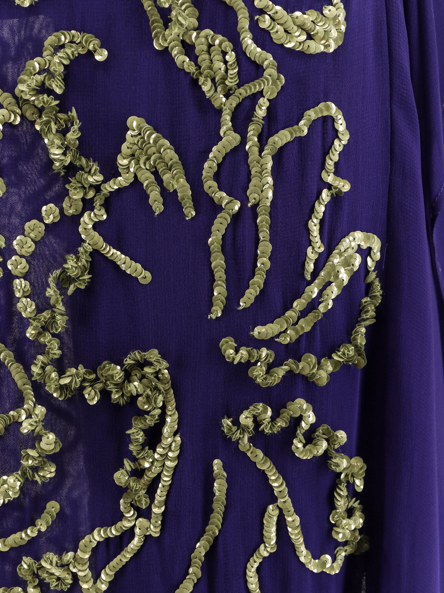 Dries Van Noten Sima Viscose Skirt With Sequins In Blue