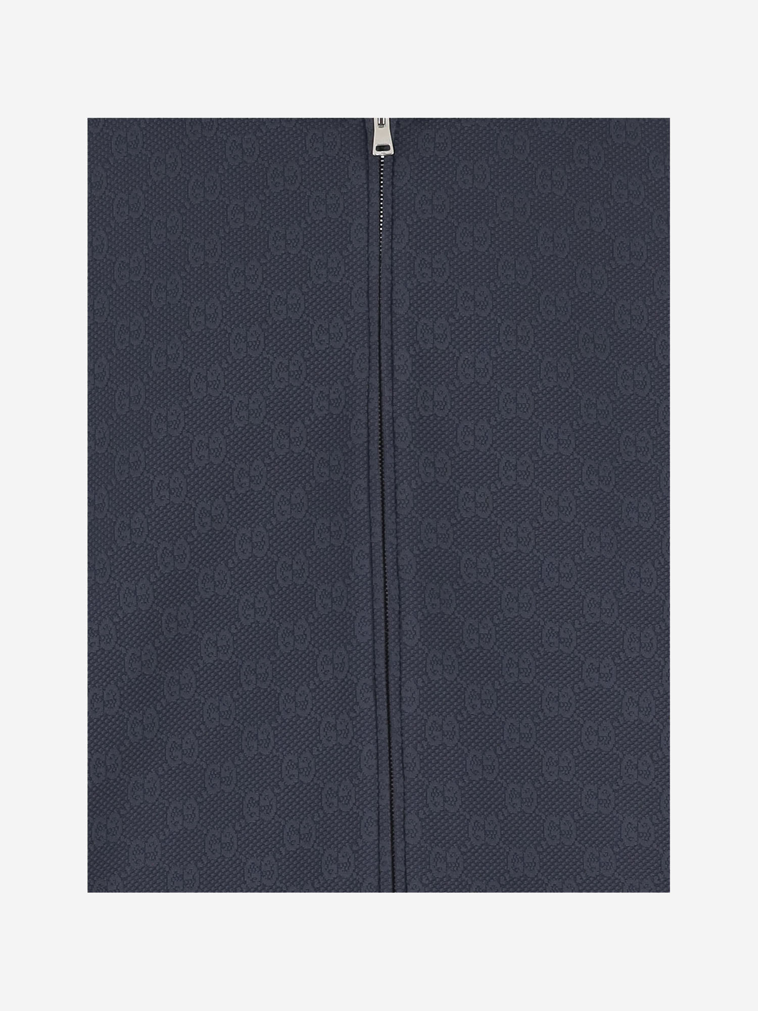 Gucci Gg-pattern Zip-up Sweatshirt In Blue