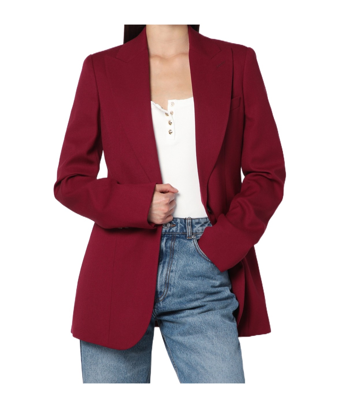 Stella Mccartney Single-breasted Jacket In Jazzberry Wool