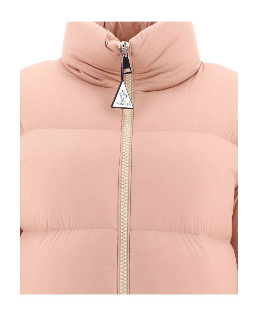 Moncler High-necked Zipper Down Jacket In Pink