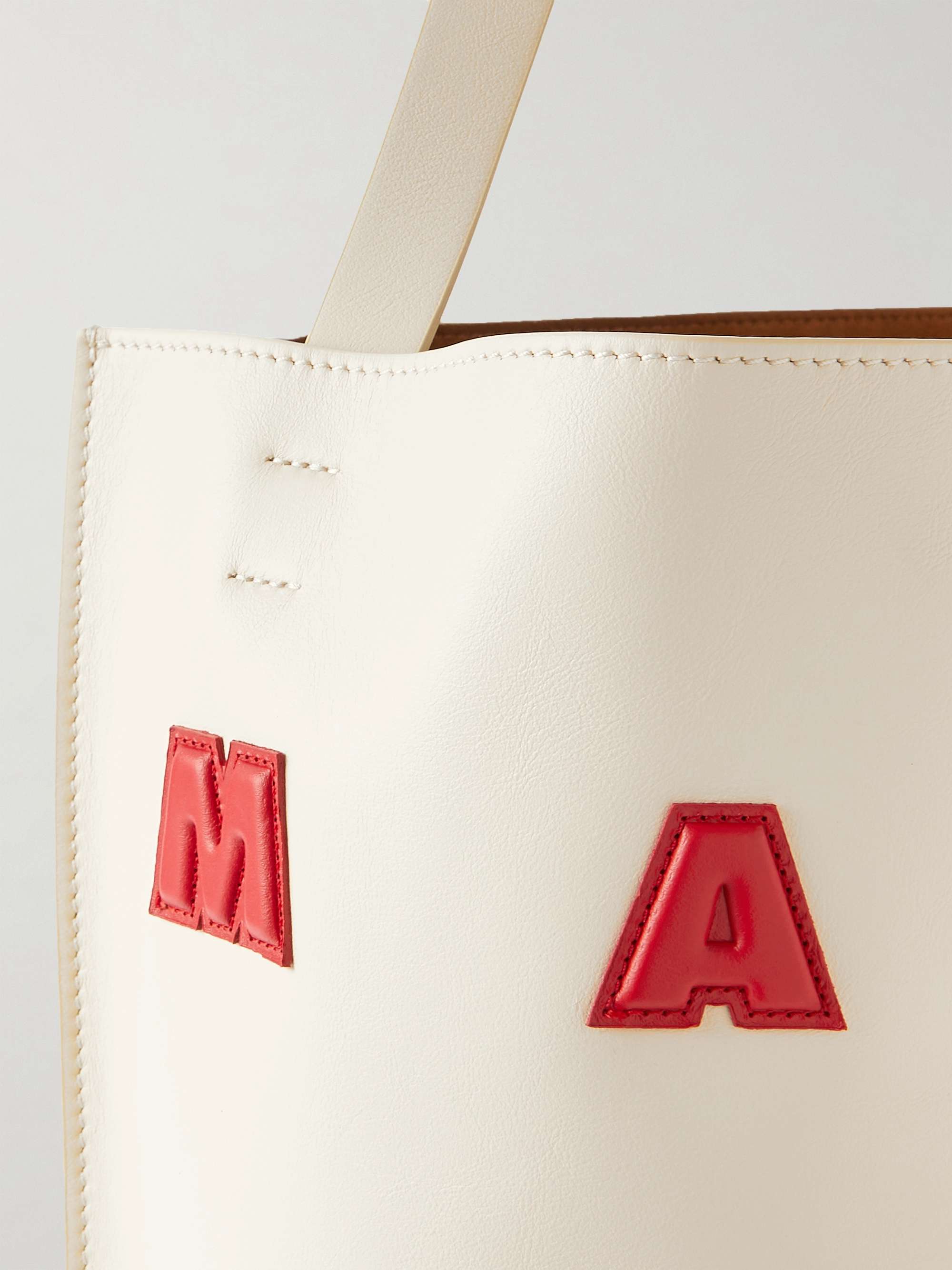 Marni Museo Leather Tote In Nude