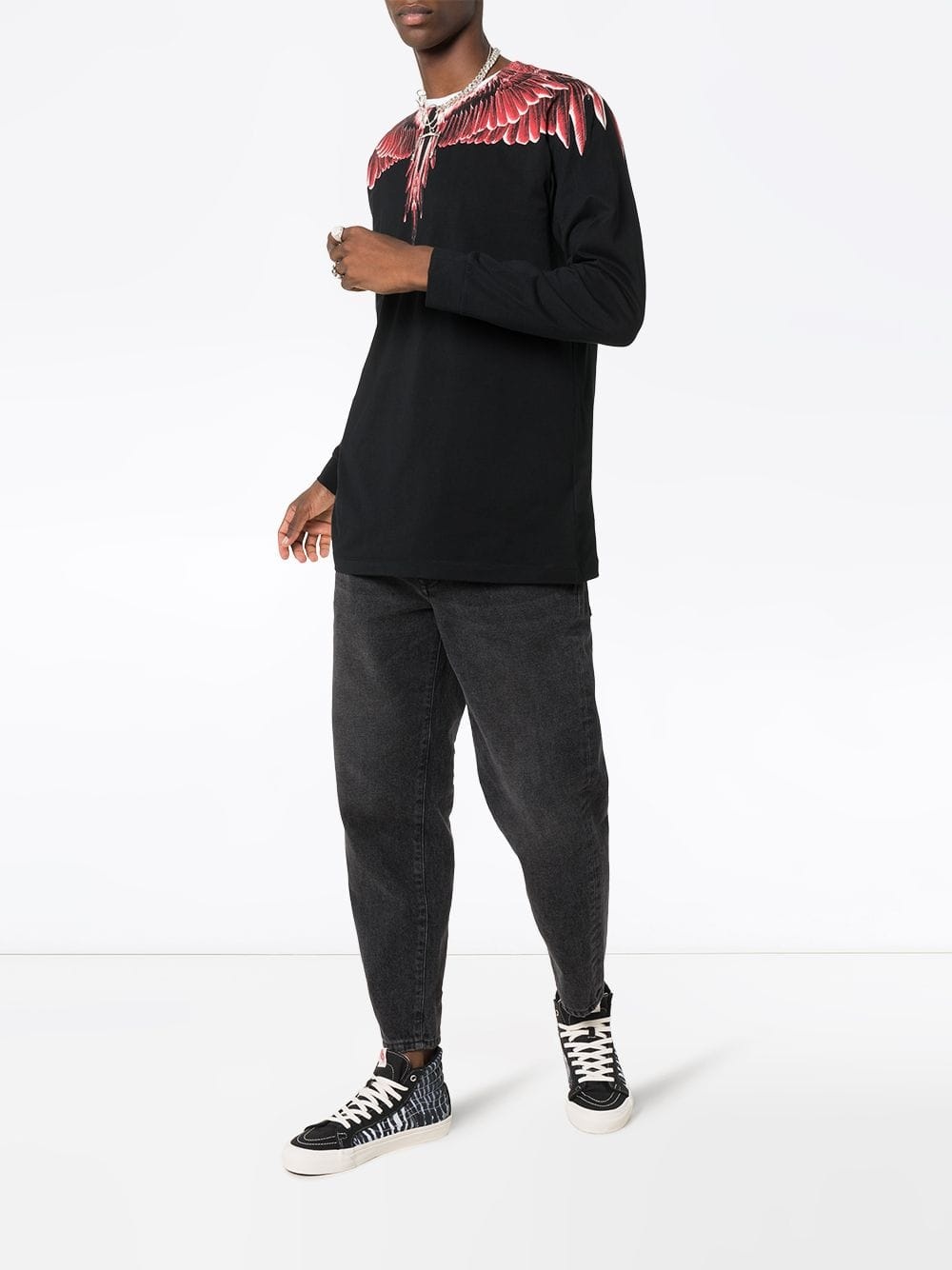 Marcelo Burlon County Of Milan Printed Sweater In Black