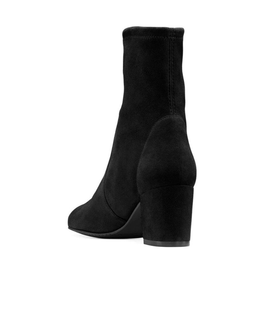 Stuart Weitzman Yuliana 60 Suede Leather Ankle Boot In Black