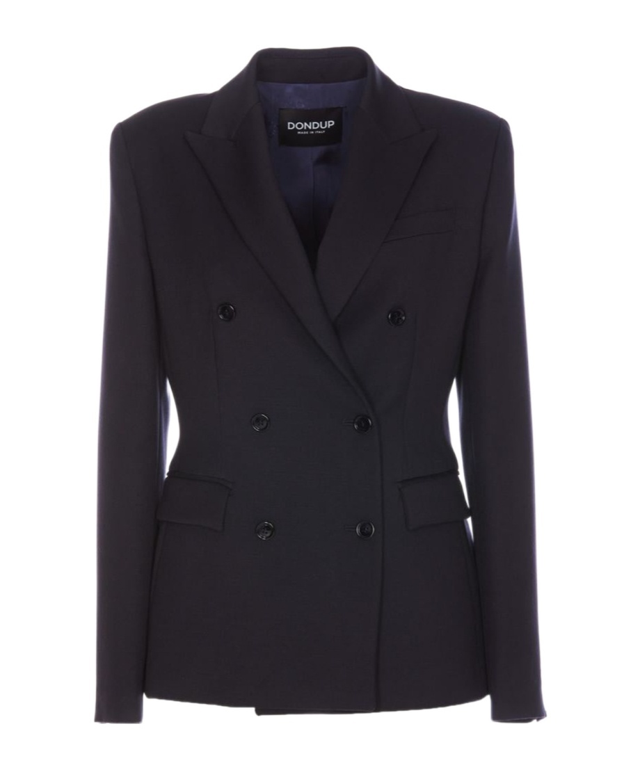 Dondup Double Breasted Jacket In Black