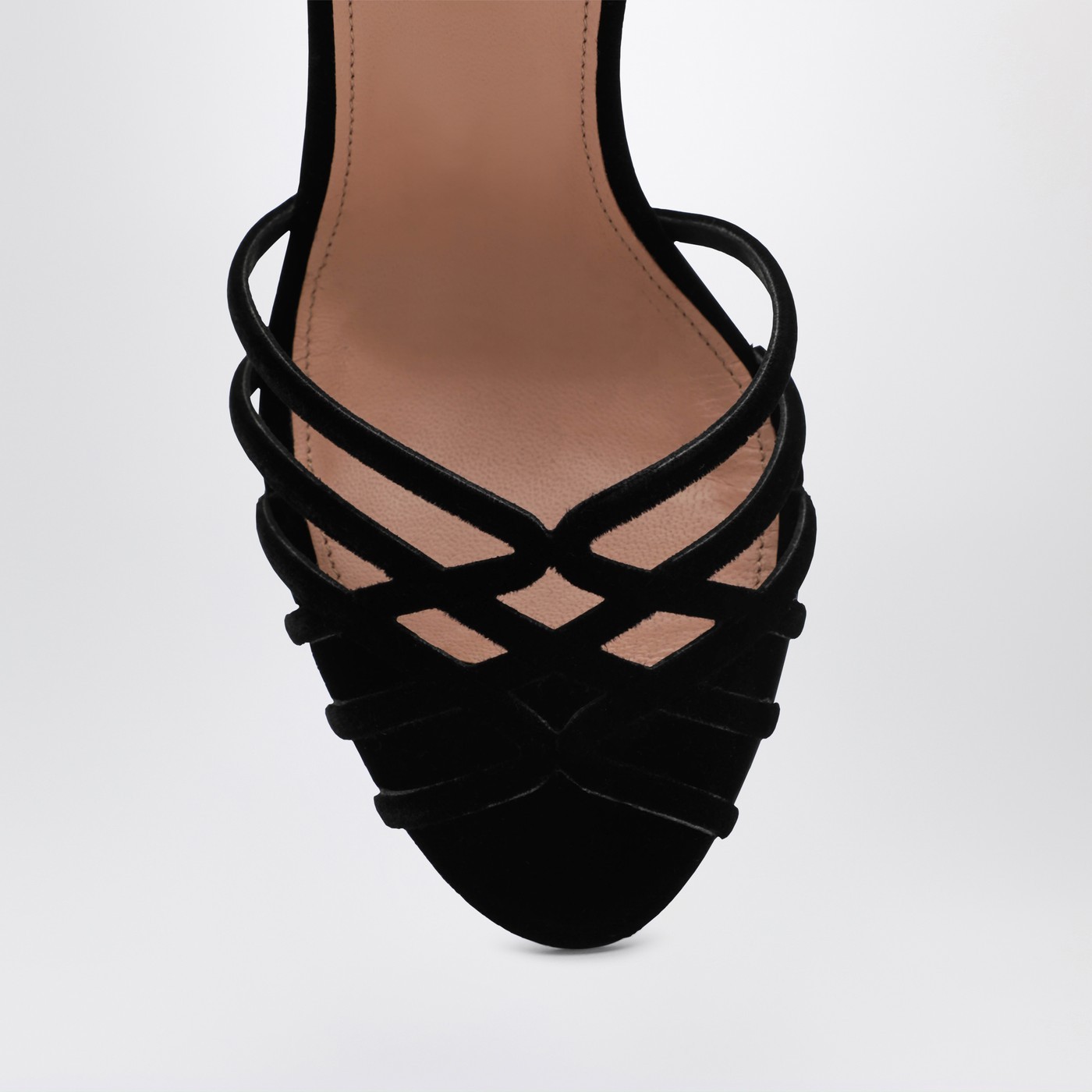 Aquazzura Wild Dream 105 Velvet Sandals In Black