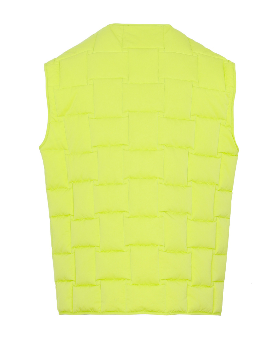 Bottega Veneta Lemon Technical Nylon Intreccio Vest In Yellow