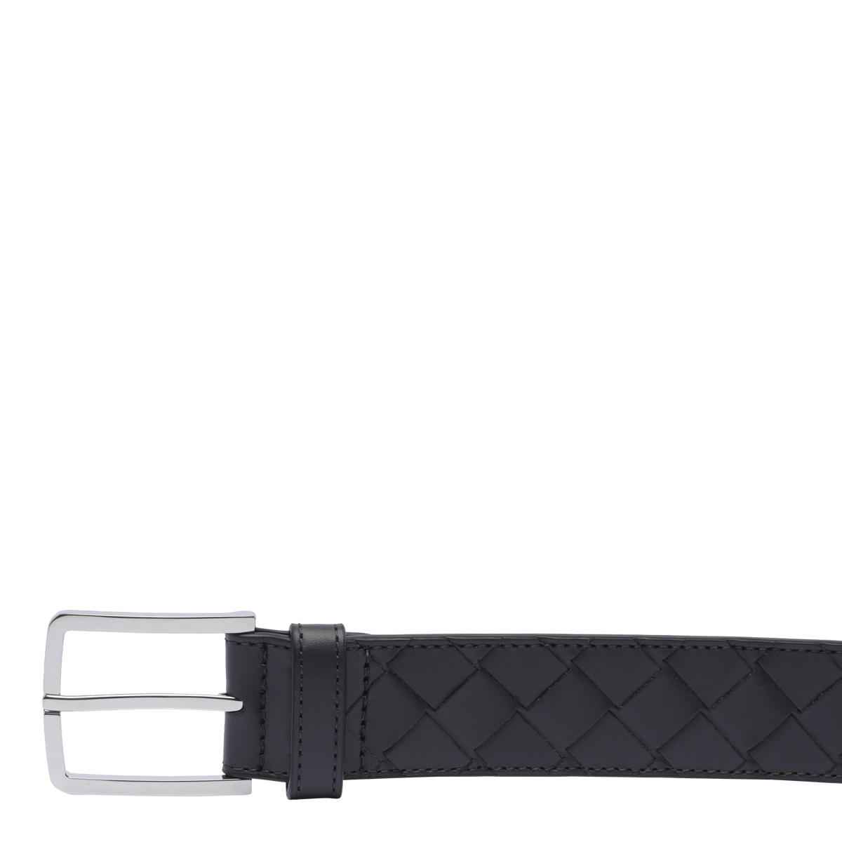 Bottega Veneta Woven Buckled Belt In Black