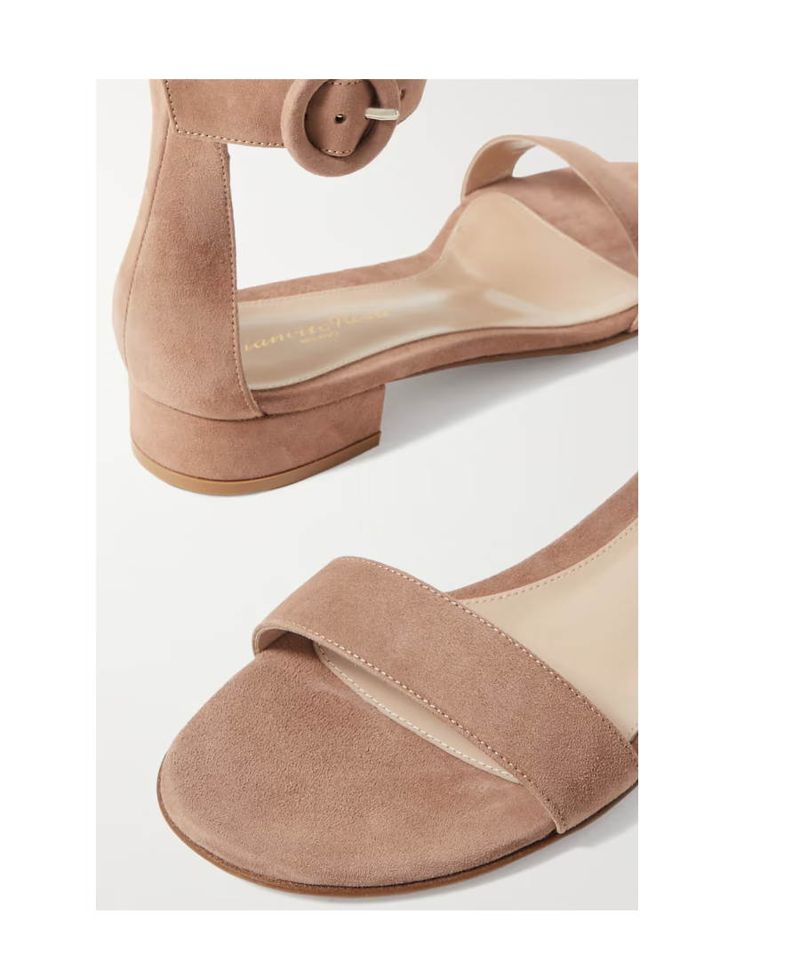 Gianvito Rossi Portofino 20 Suede Sandals In Nude