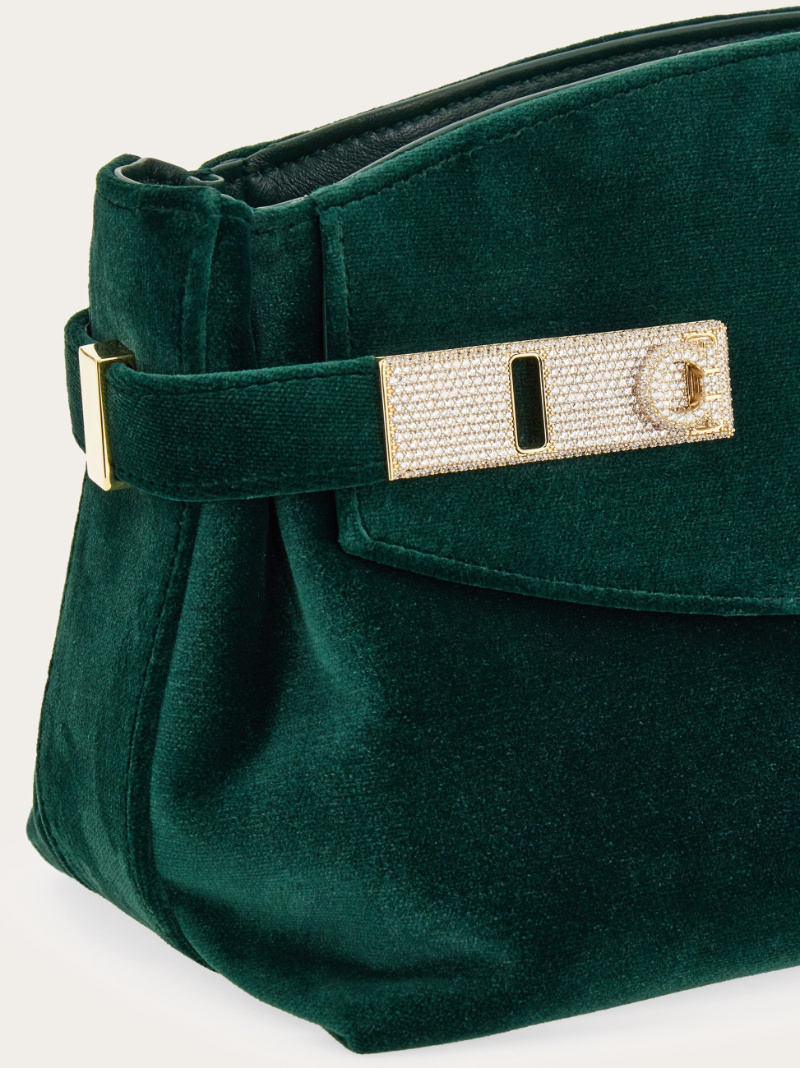 Ferragamo Hug Soft Crossbody Bag (xs) In Green