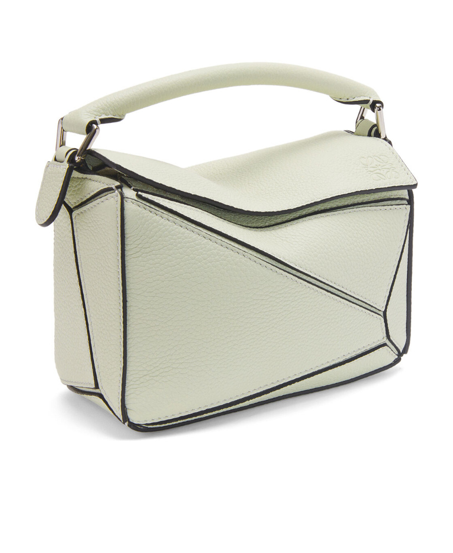 Loewe Mini Puzzle Shoulder Bag In Green