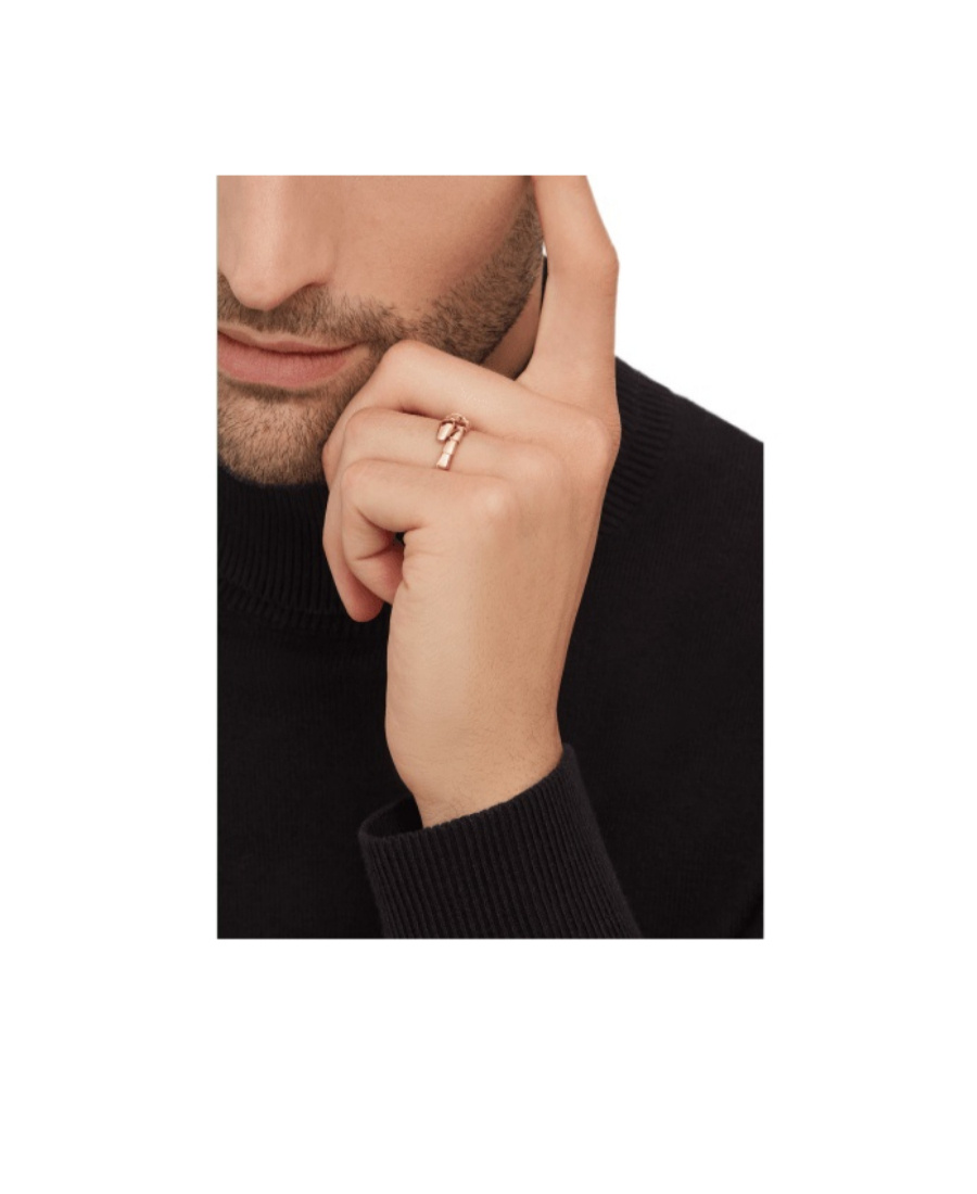 Bvlgari Snake-scale Ring In Yellow