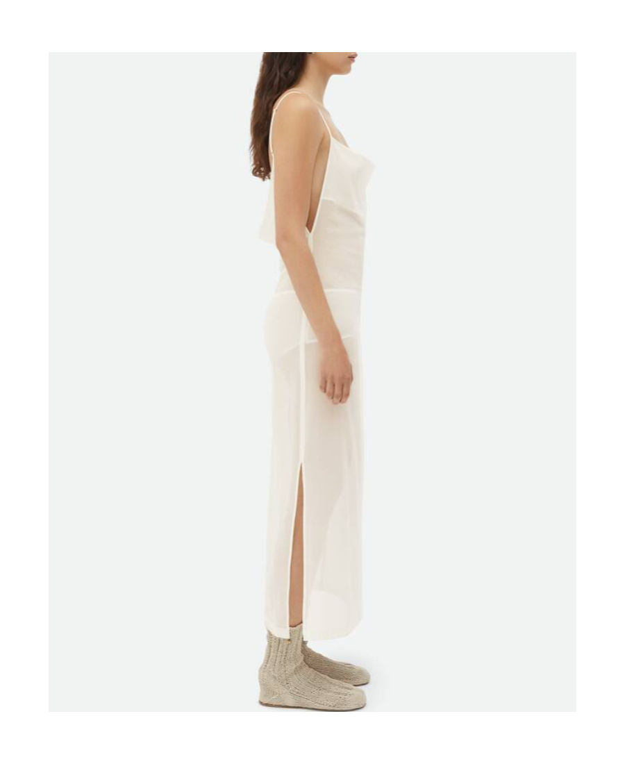 Bottega Veneta A Long, Transparent Dress In White