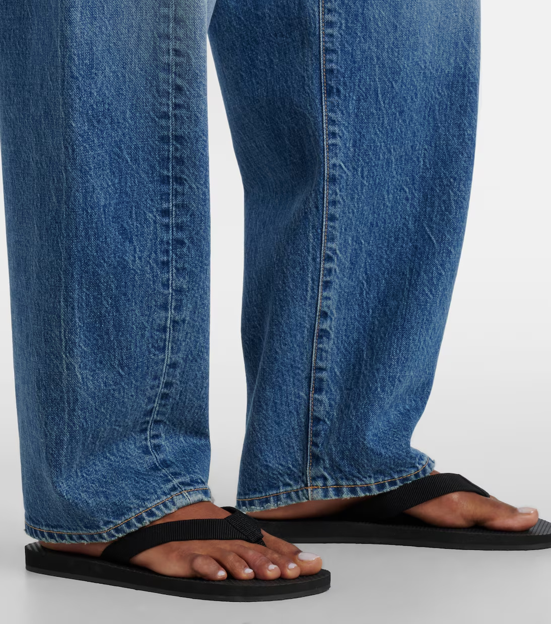 Slvrlake Wide-leg Faded Denim Trousers In Blue