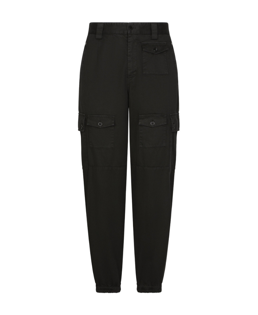 Dolce & Gabbana Cargo Pants With High Waist And Multiple Pockets In Black