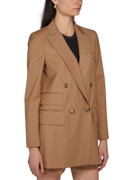 Max Mara 'mist' Double-breasted Longline Blazer In Brown