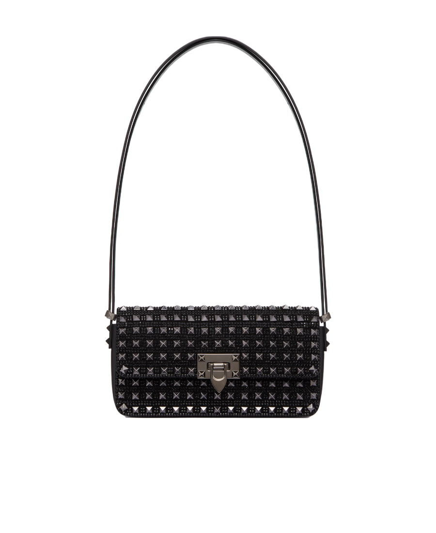 Valentino Rockstud23 East-west Shoulder Bag In Black