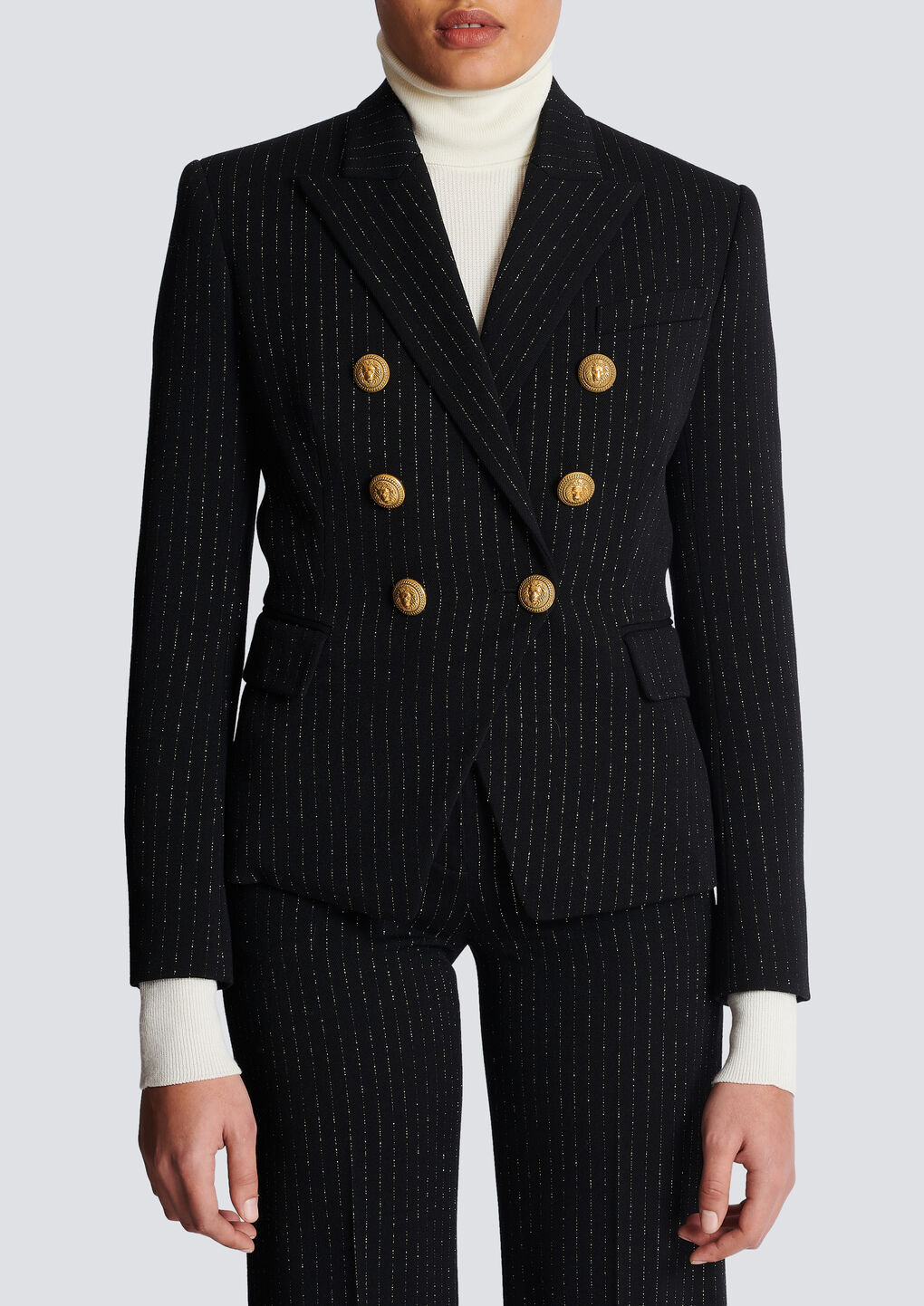 Shop Balmain Classic 6-button Jacket In Black