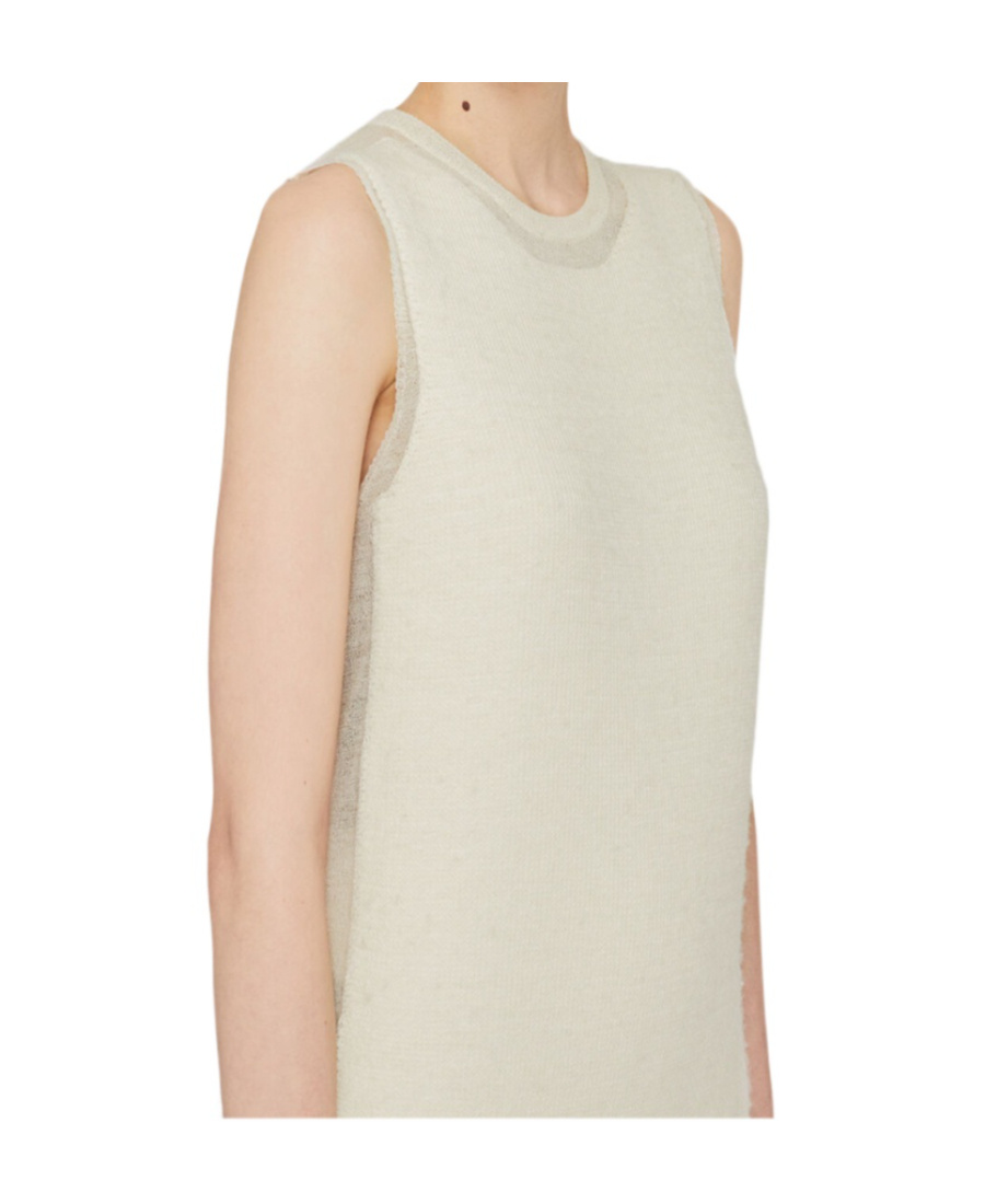 Jil Sander Semi-sheer Knit Long Dress In Nude