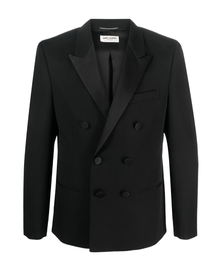Saint Laurent Classic Long-sleeve Tuxedo Blazer In Black