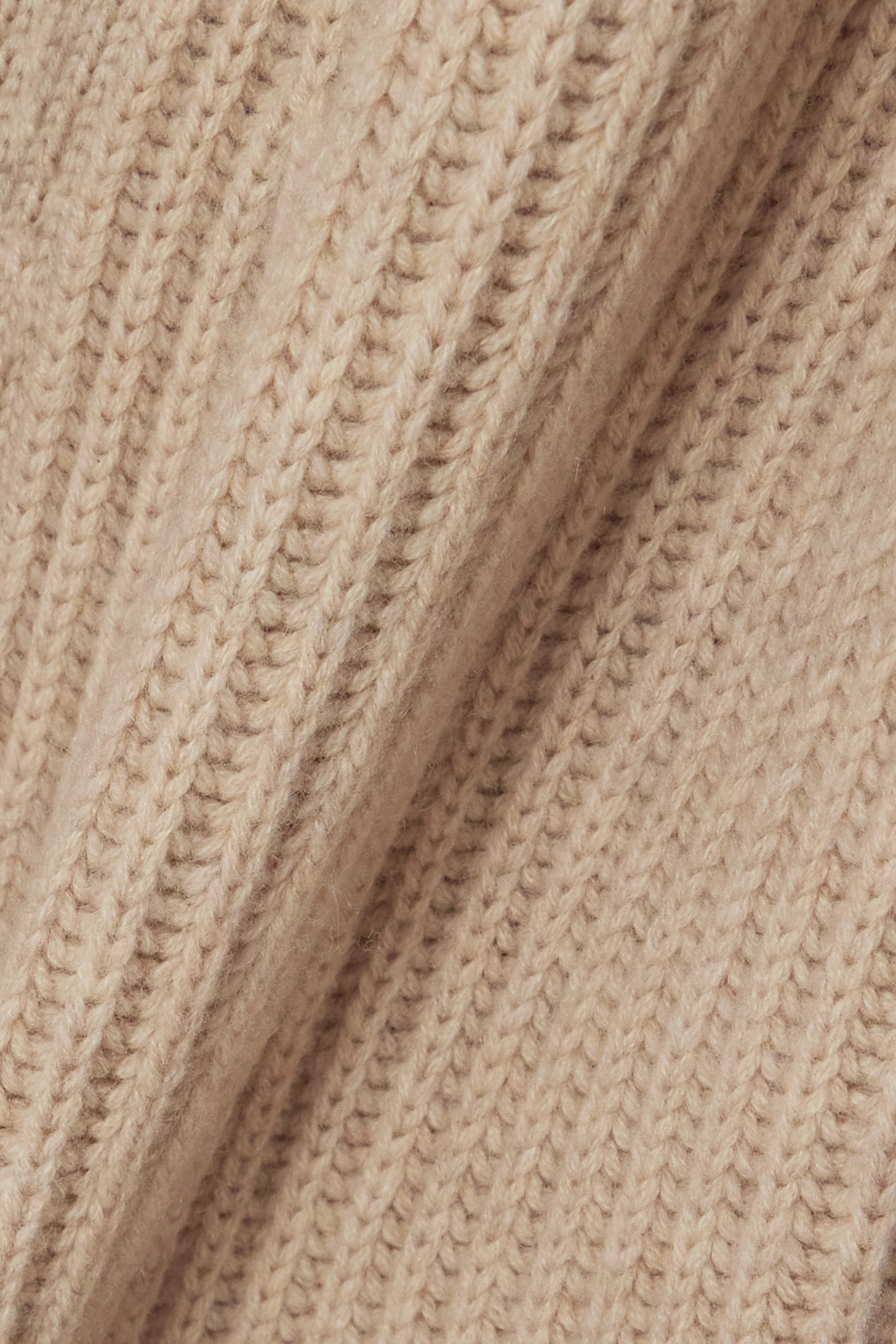 Shop Max Mara Ribbed-knit Wool-cashmere Cardi-coat In Nude