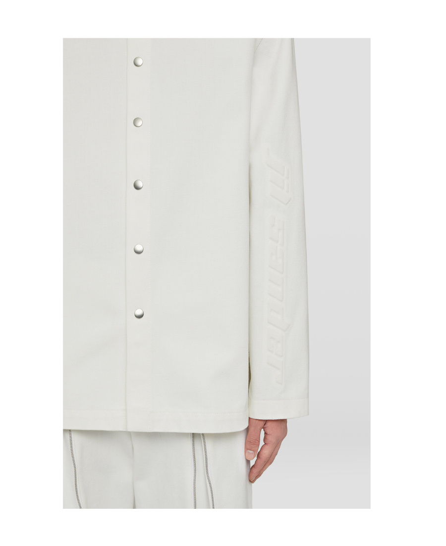 Jil Sander Organic Cotton Denim Shirt In White