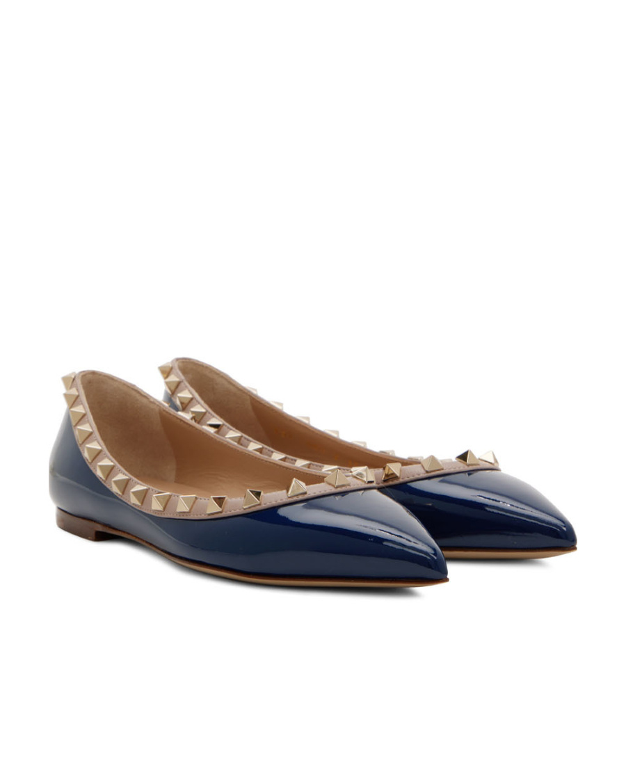 VALENTINO GARAVANI LOGO FLAT-SOLED BALLET SHOES