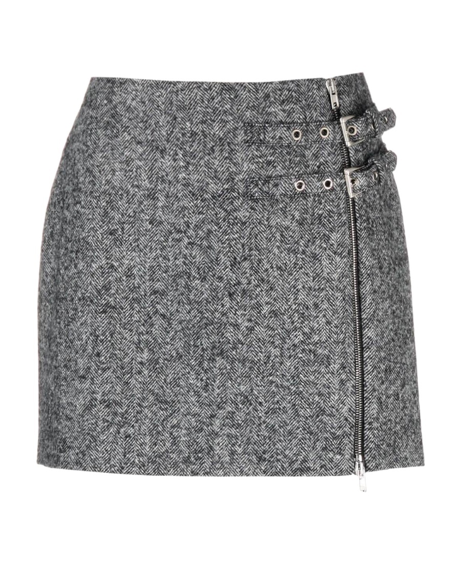 Alessandra Rich Alessandra Mini Skirt In Gray