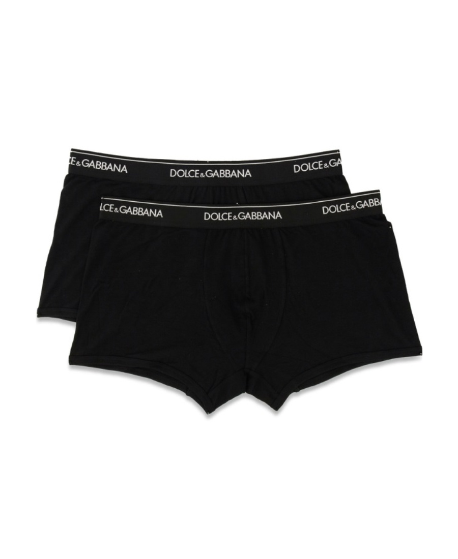 Dolce & Gabbana Set Of 2 Logo Cotton Blend Boxer Briefs In Black