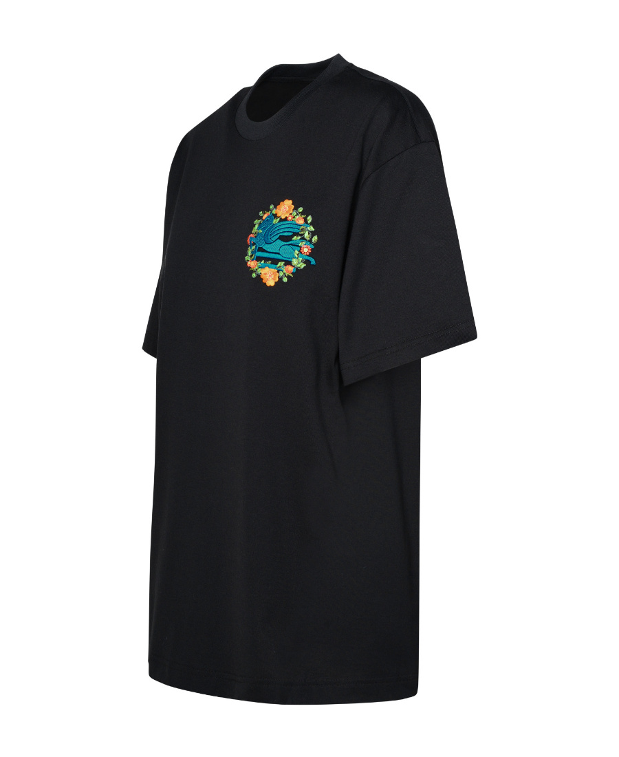 Etro Logo Embroidered Oversized T-shirt In Black