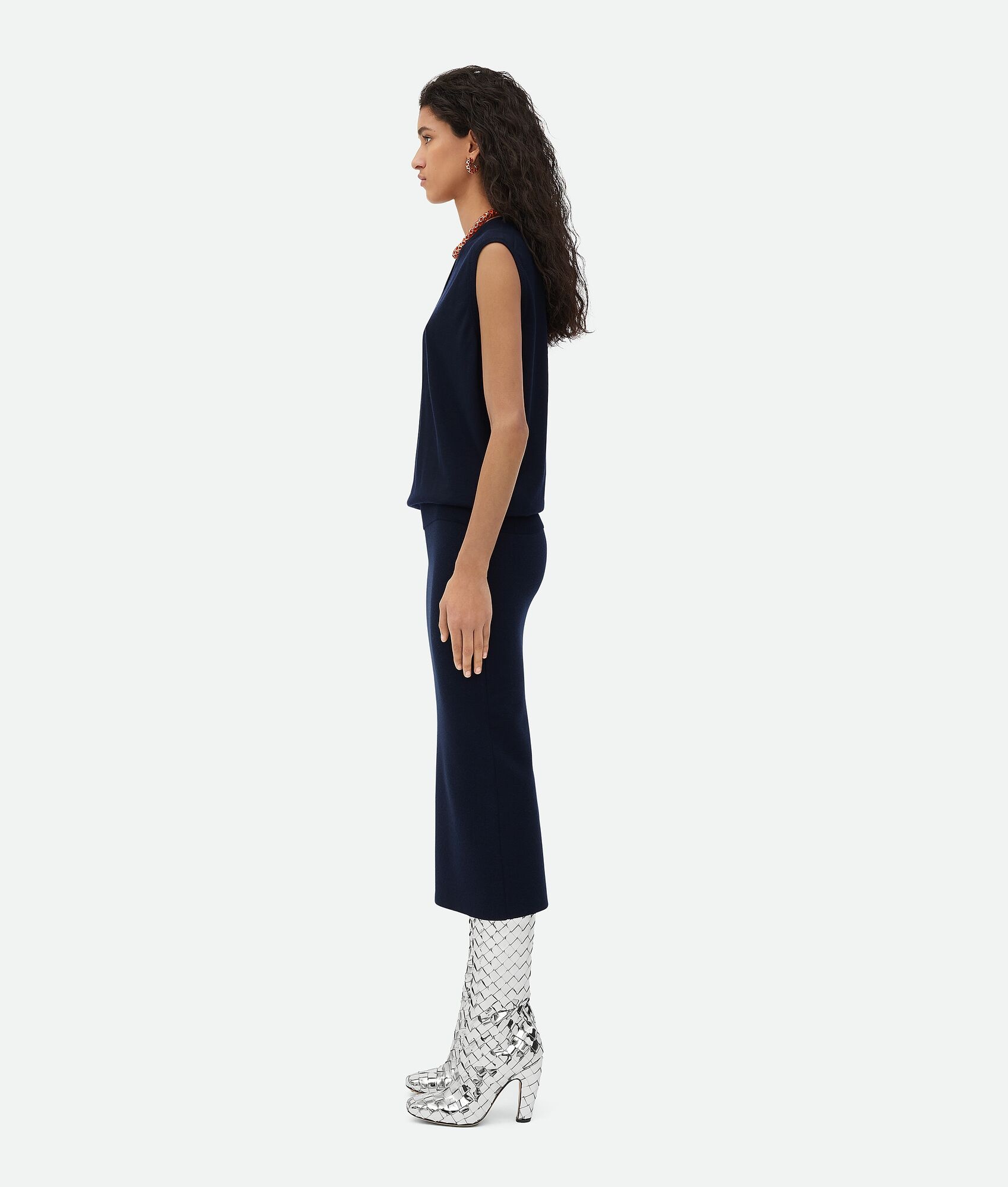 Bottega Veneta Logo Embroidered Vest In Black