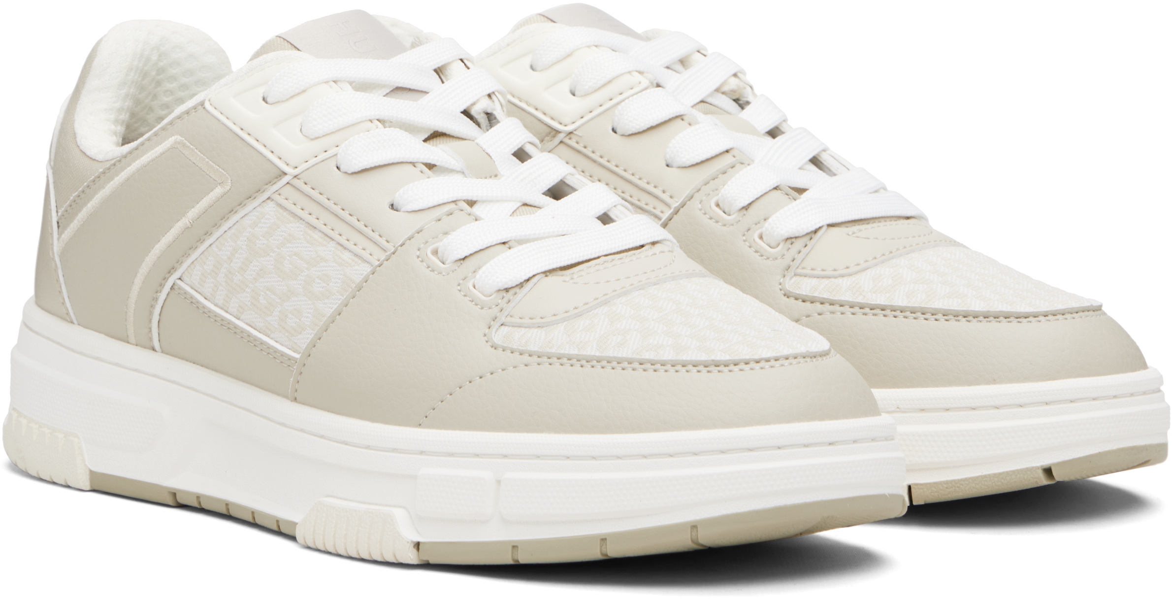 Hugo Boss Round Toe Low-top Casual Shoes In White