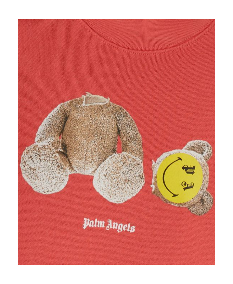 Palm Angels Teddy Bear Print Sweater In Red